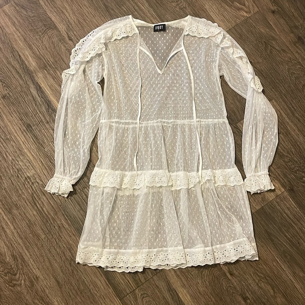 White sheer swimsuit cover